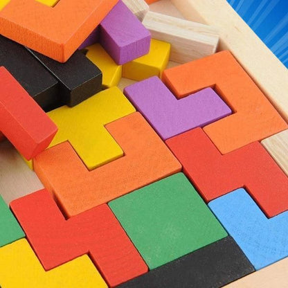 Wooden Intelligence Tetris Jigsaw Puzzle Set
